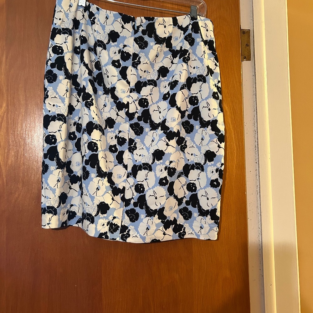 Ann Taylor Light Blue Print Skirt